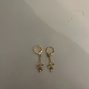 Gold Snake Earrings